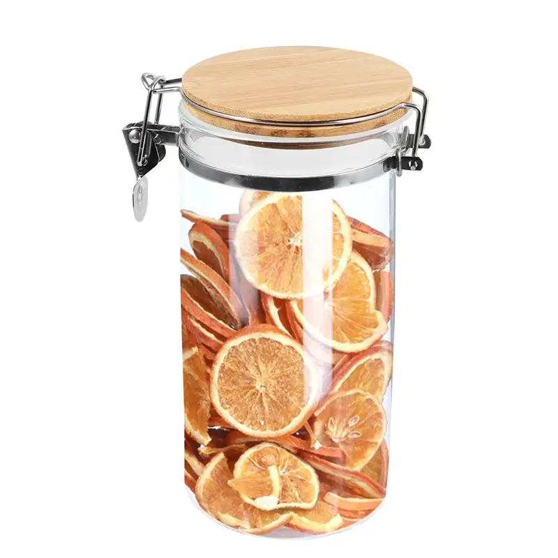 Герметичная баночка из нержавеющей стали с зажимом для хранения крышки бамбука