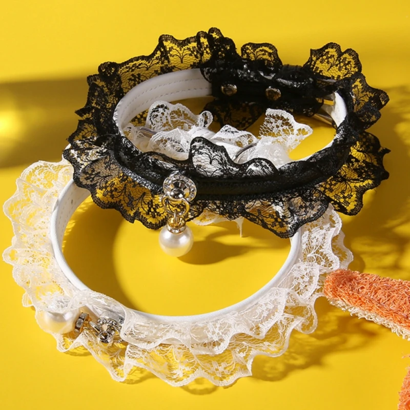 

Cute 1PC Lovely Pet Dog Lace Collar With Bells Pet Wedding Dress Necklace Collar for Puppy Dogs Pet Dogs Decoration Products