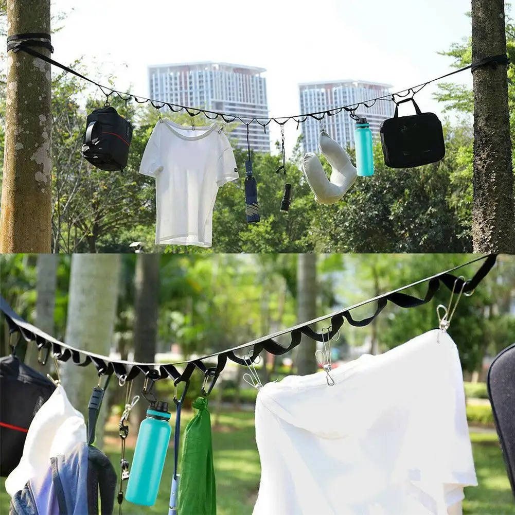 

Travel Clotheslines Outdoor Clothespin Hooks Clothes Tent Drying Lanyard Equipment Rope Outdoor Rack Indoor Travel N3s8