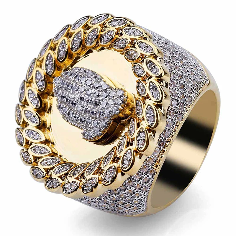 

Punk style fashion men hip hop big rings Anniversary Jewelry 210311-01