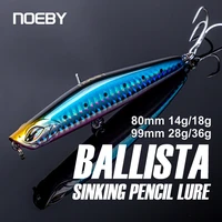 noeby fishing lures sinking pencil 80mm 14 18g 99mm 28 36g long casting wobbler artificial baits for bass saltwater fishing lure