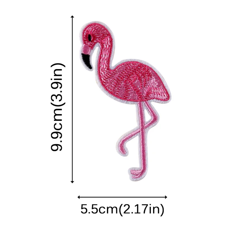

10pcs Kawaii Pink Flamingo Embroidered Patches For Clothing Badges Iron On Patches For Clothes Sew On Bag Jeans