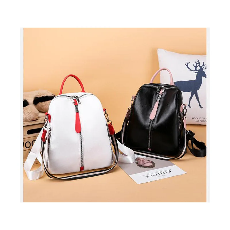 

New Shoulder Bag Korean PU Leather Fashion Ladies Bag Multi-Function Leisure Travel Backpack Waterproof Baby Care Storage Bag