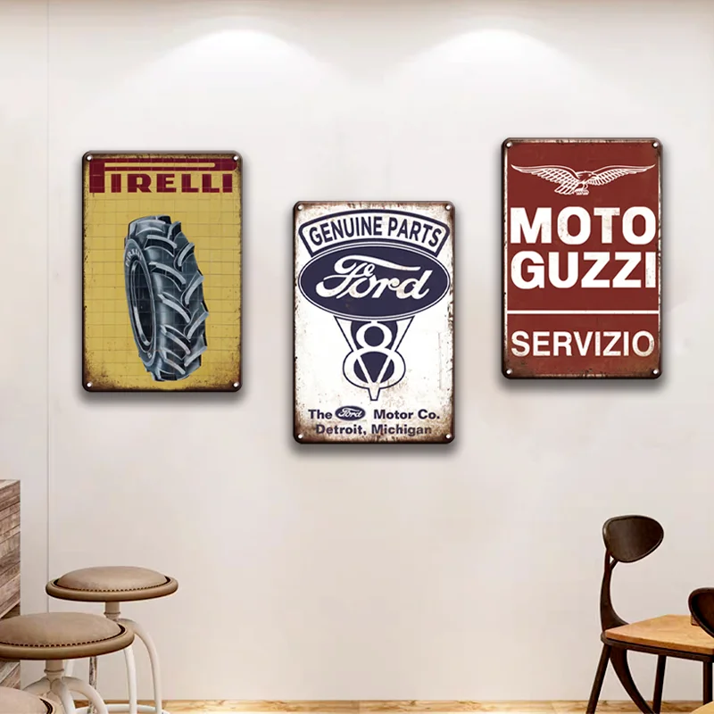 Потертый шик Ford Vespa услуги металлический налет оловянные знаки винтажный гараж