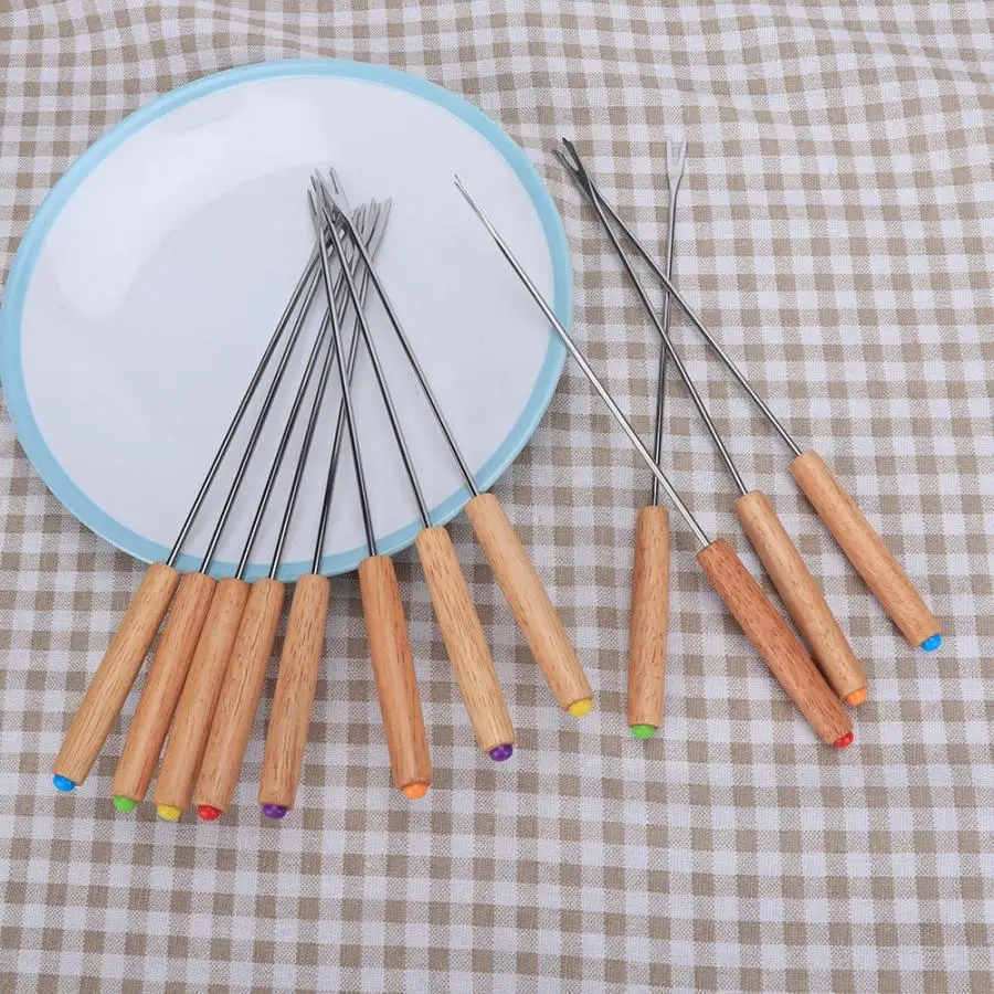 Барбекю 12 шт. Бытовая Кухня из нержавеющей стали барбекю вилка шампуры для Kabob