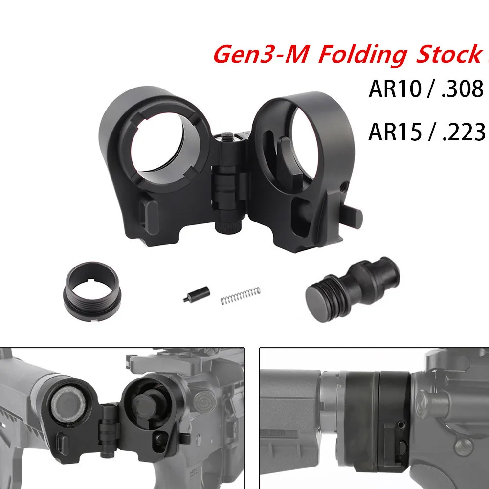 

Magorui Tactcal AR 15 Folding Stock adapter AR15 AR10 .223 .308 M4/M16 Gen3-M Airsoft rifle scope Gun scope Hunting Accessories