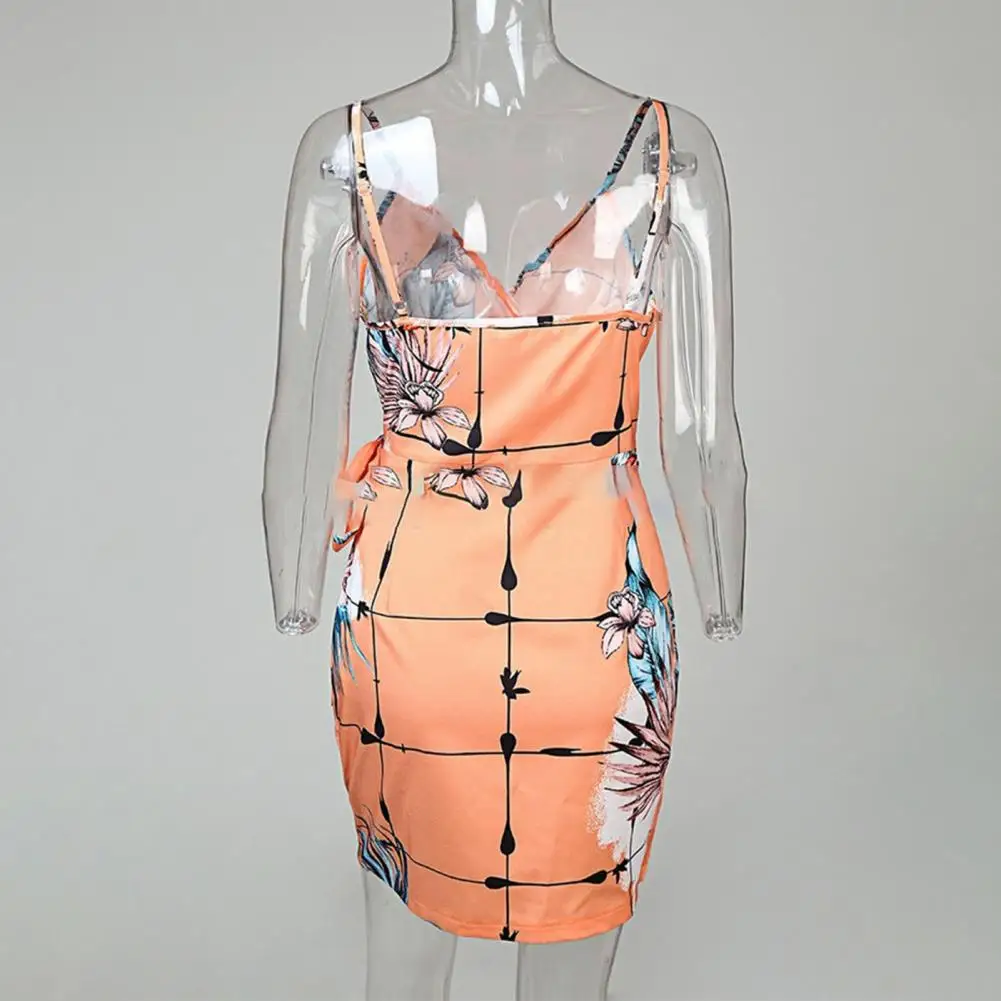 Пикантные женские летние блузки v-образный вырез платья с принтами листьев