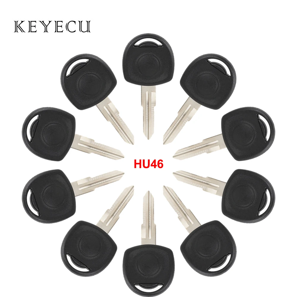 Keyecu 10 шт. HU46/HU43/YM28/HU100 лезвие неразрезанный транспондер ключ чехол для Vauxhall Opel