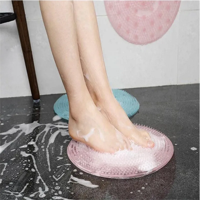 Non-Slip Silicone Bathroom Floor Mat Massage Exfoliation Shower Pad With Suction Cups Carpet Tapis Salle De Bain | Дом и сад