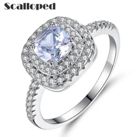 scalloped luxury crystal engagement rings brilliant aaa white zircon wedding band for women girlfriend gifts fine jewerly