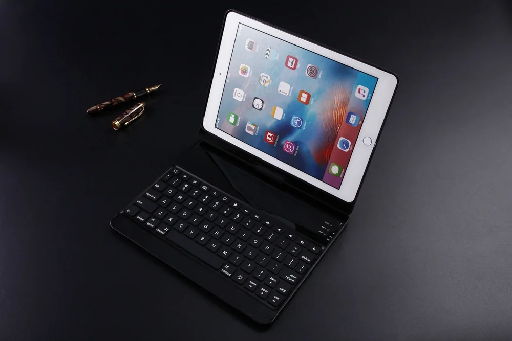Для iPad Pro 9,7 360 градусов вращение беспроводной Bluetooth клавиатура чехол с 7 цветов светодиодный подсветка