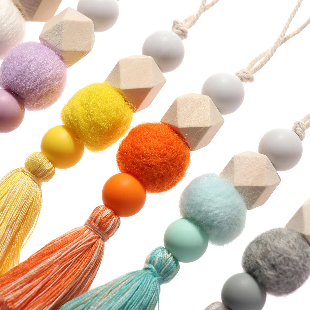 1 шт. натуральные деревянные бусины с кисточкой узорами автомобиля свисающие