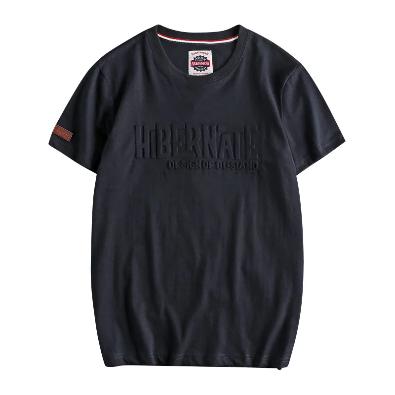 

Men T-shirt 2021 New Arrival Summer Male T-shirts Cotton Three-Dimensional Letter Retro Teenage Boys American style T41