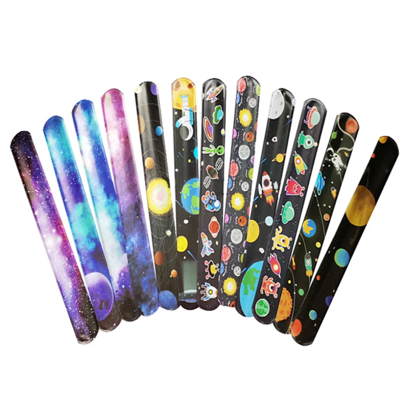 

Novel Starry Sky Slap Bracelets Toy Universe Planet Party Space Alien Theme Parti Kids One 1st Birthday Party Boy Favor Gifts