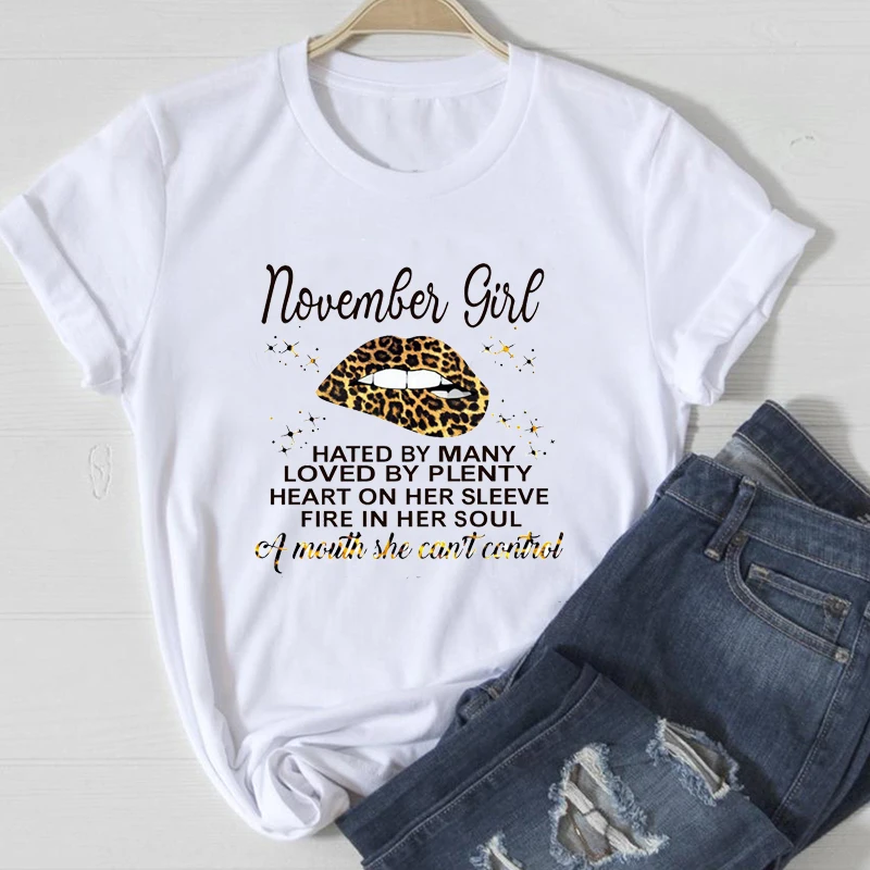 

Cool Harajuku Grunge Short Sleeve T-Shirts Causal Clothes For Teenagers leopard Lip Alphabet Cartoon Printed T-Shirts For Women