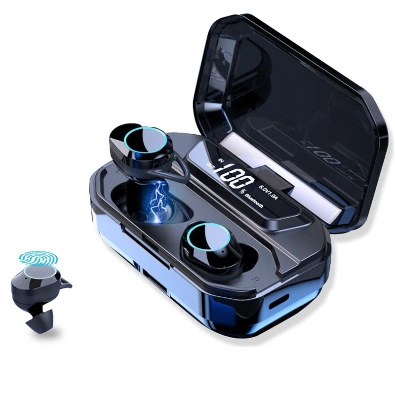 G02 Tws беспроводные наушники 5 0 Bluetooth 9D стерео Ipx7 водонепроницаемые 3300 мАч Led смарт