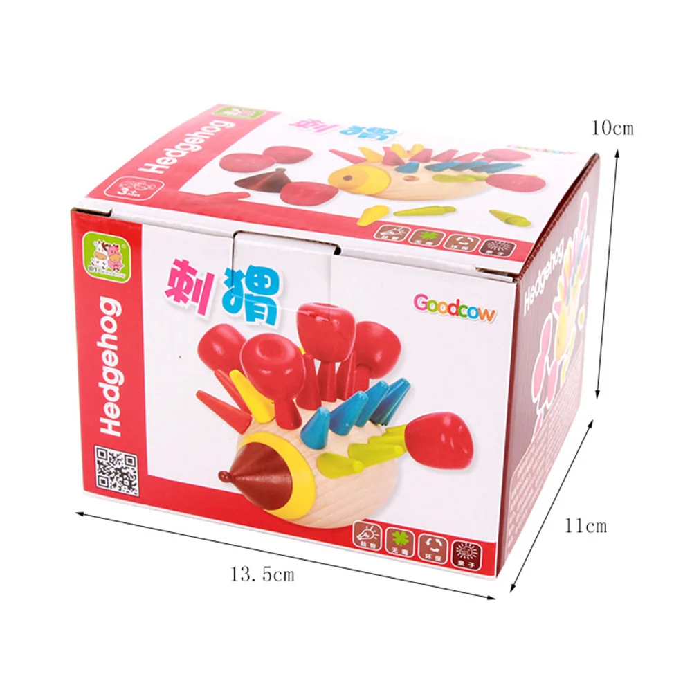 

Kid Toys DIY Magnetic Colorful Hedgehog Knocked Toys Wooden Assembly Building Blocks Children Early Childhood Education Toys Hot