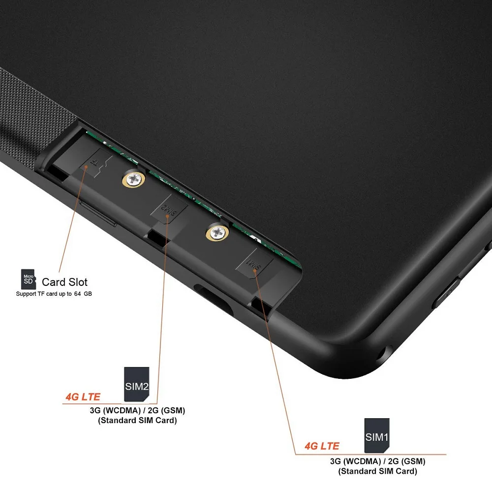 

New 10 inch tablet Android 9.0 OS Octa Core 8GB RAM 128GB ROM Dual Camera 3G 4G LTE Phone Call Tablet WIFI GPS 2.5D Glass Pad