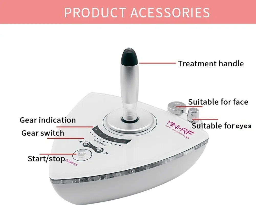 RF Radio Frequency Facial Beauty Machine for Skin Rejuvenation Tighten Wrinkle Removal Lifting Whitening Two Probes Instrument