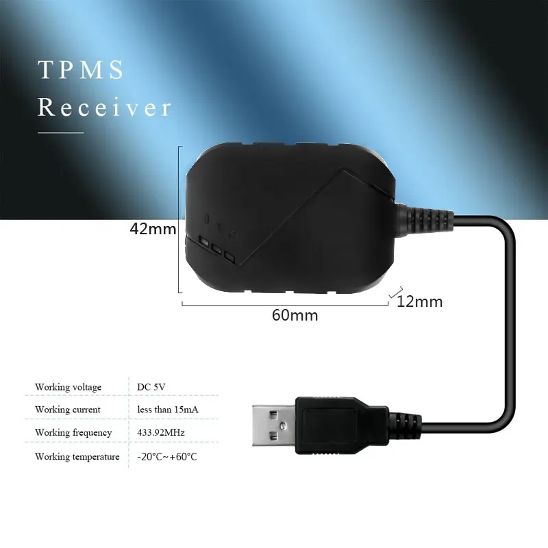 4 внешних датчика Tpms Usb автомобильная сигнализация низкого давления TPMS