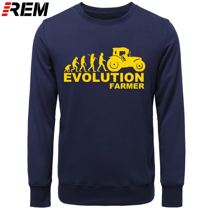 REM Farmer Evolution мужские толстовки сельскохозяйственный трактор Fendt Claas Machinery с длинным рукавом модные толстовки с принтом, толстовки - Цвет: NAVY YELLOW