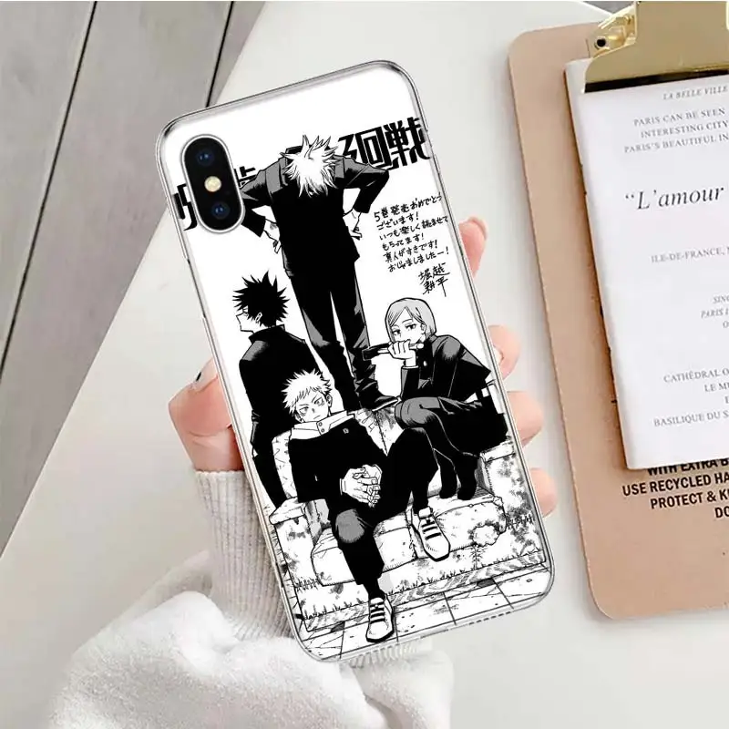 Anime Jujutsu Kaisen Satoru Gojo Soft Phone Case For IPhone 11 12 13 14 Pro MAX XR X XS Mini Apple 8 7 Plus 6 6S SE 5S Fundas