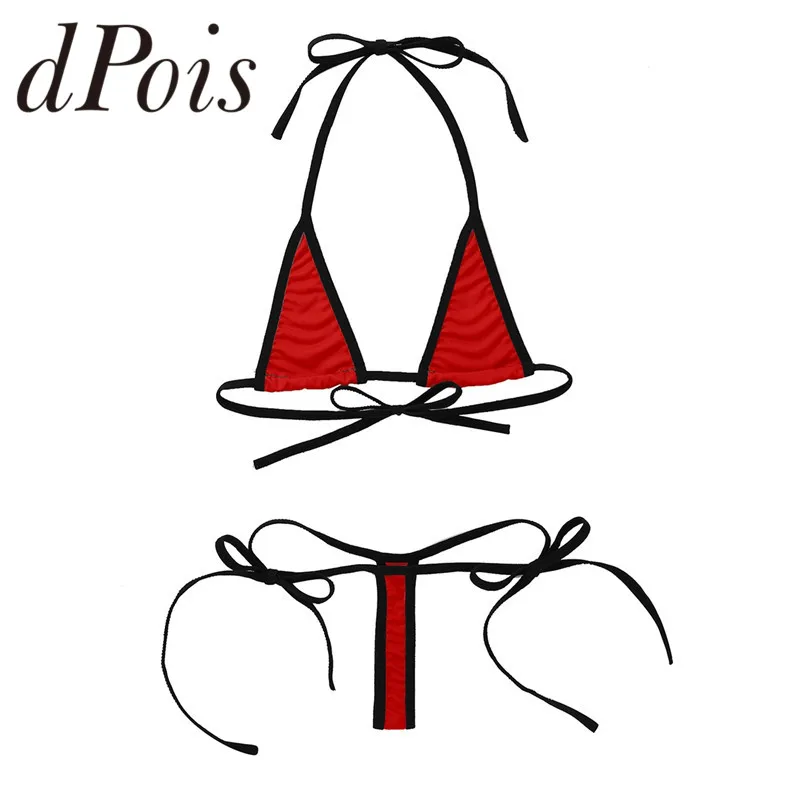 Сексуальный женский комплект из 2 предметов с завязками на шее бюстгальтер топ