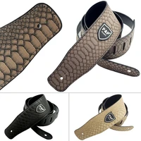 adjustable pu leather guitar strap with python skin pattern for guitar bass 3 colors optional