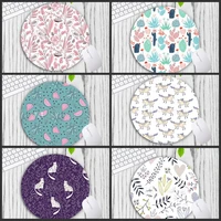 wholesale tropical plants and cat pattern round mouse pad 200x200mm 11 animal mouse pads to choose for gaming office tablet mat