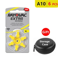 hearing aid batteries size 10 za rayovac extra advancedpack of 6yellow tab pr70 1 4v type a10 zinc air battery