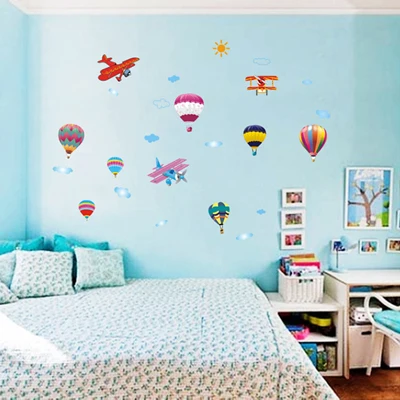 Balloon 03 DIY мультфильм Животные горячий воздушный шар наклейки на стену для детей детские комнаты детская спальня настенные наклейки самоклеющиеся виниловое панно - Цвет: Balloon 03