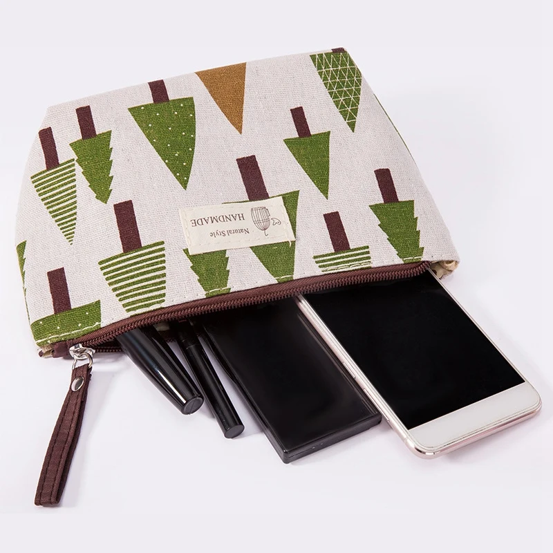 Многофункциональный Холст сумки-косметички в Для женщин клетчатая дорожная