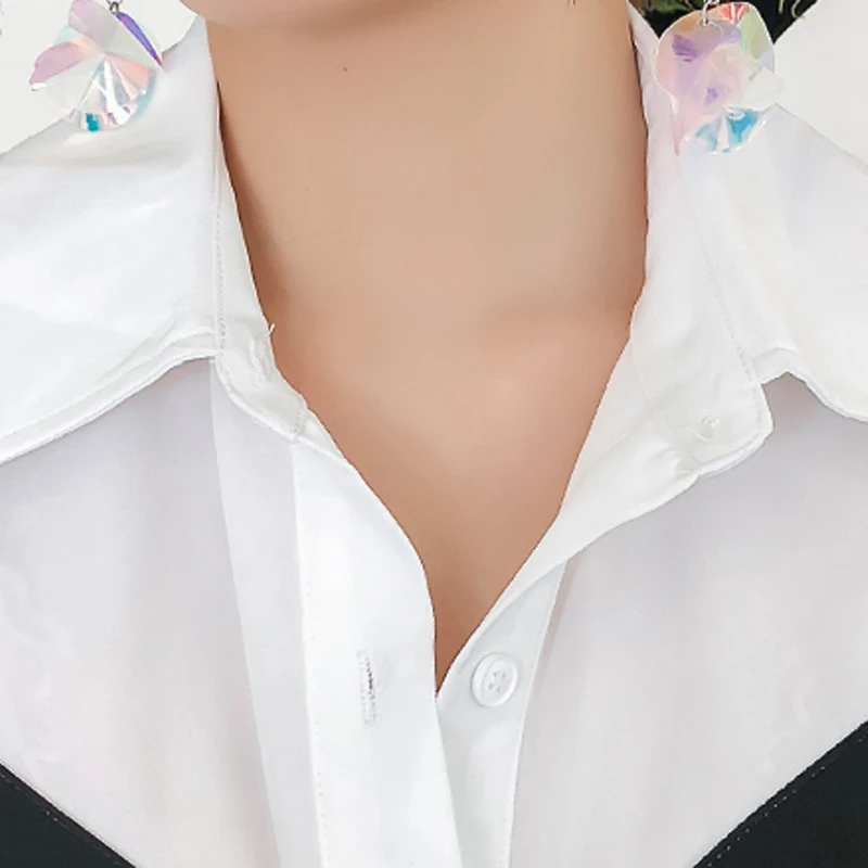 RealShe женская блузка с отложным воротником длинным рукавом одноцветная бантом