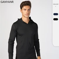 ganyanr running t shirt men gym shirt sports sportswear fitness crossfit dry fit training workout football hoodies long sleeve
