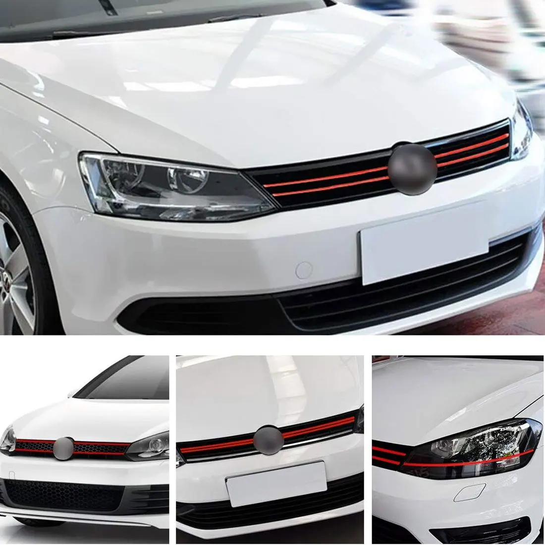 Автомобильный линейный стикеры передний капот Наклейки для гриля украшения VW Golf