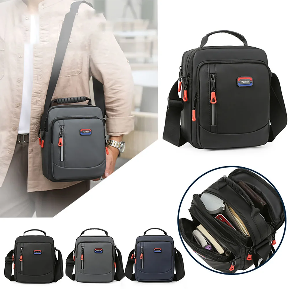 

Waterproof Oxford Men's Shoulder Bag Multiple Pockets Business Travel Men Handbag Casual School Male Crossbody Bags