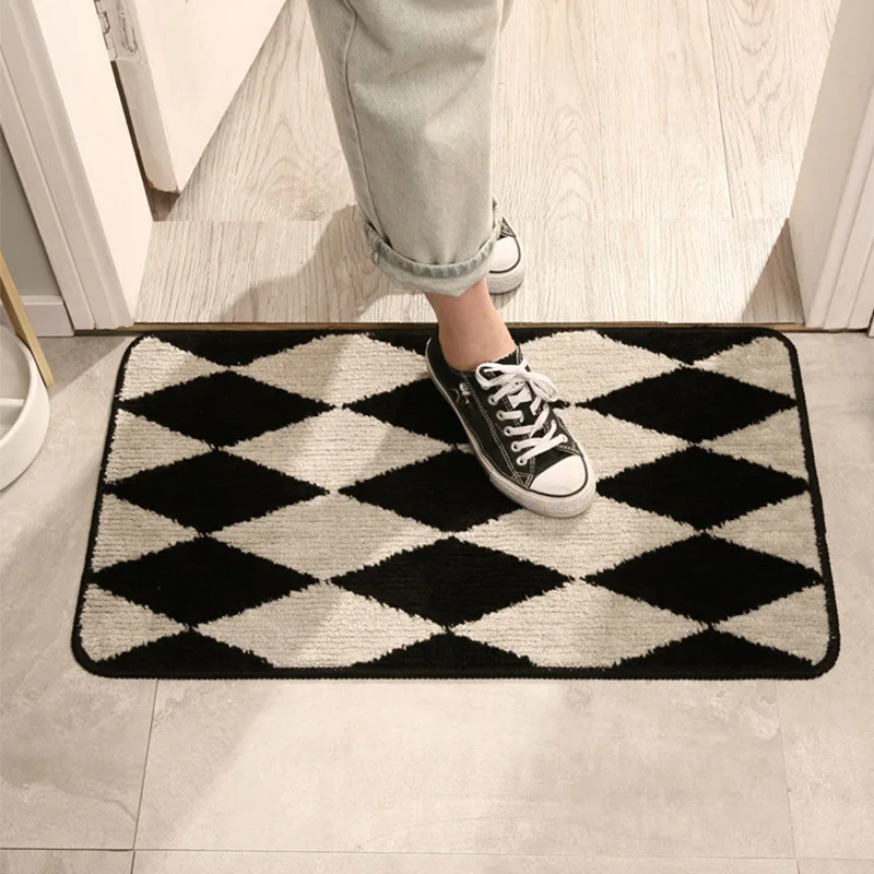 

Износостойкие и грязеотталкивающие коврики для входа в дом, коврики для пола в ванную комнату, водовпитывающий нескользящий ковер, черный и...