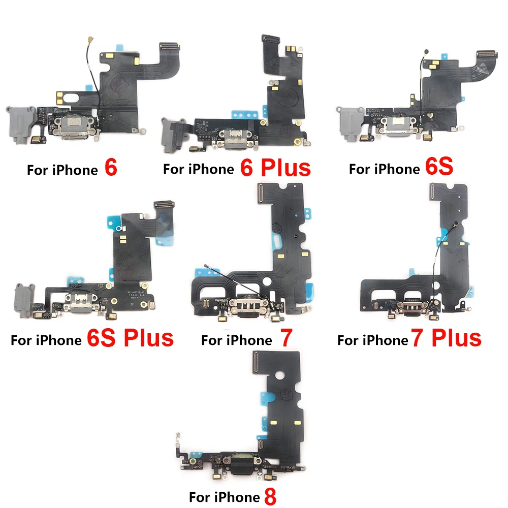 Replacement Charging Connector For Iphone 6 6S 7 8 Plus Replacement Dock with Flex Cable USB Charging Plate Connector