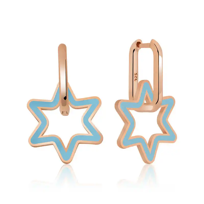 

Silverlina Silver Phosphorescent Blue Star Earrings