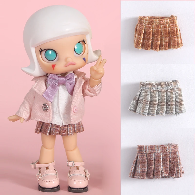 Новая кукольная одежда милая клетчатая юбка или рубашка костюм пальто для Ob11 obitsu