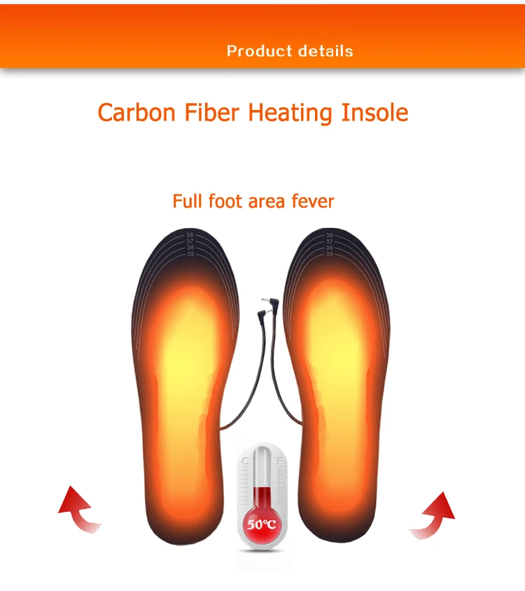 USB стельки с подогревом перезаряжаемый Электрический нагреватель батареи для
