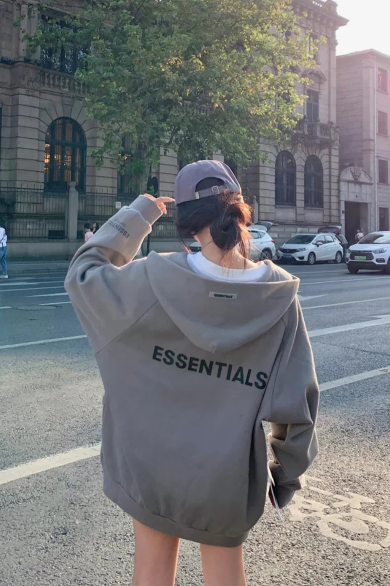 

FEAR OF GOD FOG Double Line Essentials Cuff Letter Reflective Loose Couple Zip Jacket