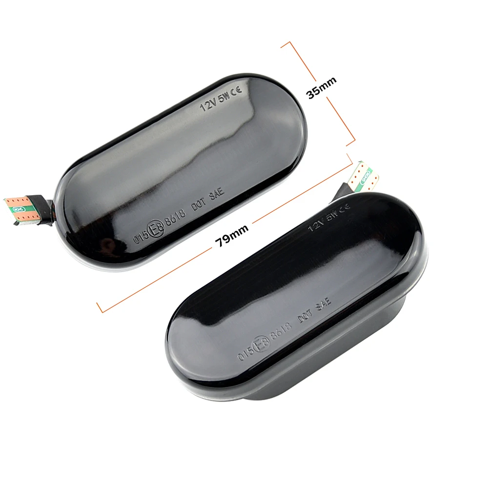 2PCS Smoked Lens Dynamic Flowing LED Turn Signal Side Marker Light Lamp For Volkswagen VW Golf 3 4 Bora Lupo Passat Polo images - 2