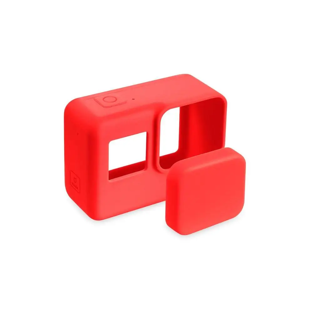 Силиконовый чехол для камеры + Крышка объектива GoPro Hero 5 6 7 черный защитный с