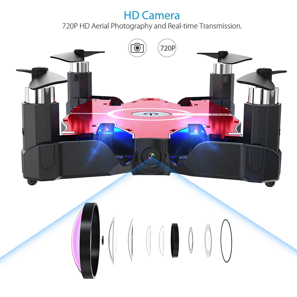 Набор T49 6-Axis Gyro WI-FI FPV RC складной Дрон HD Камера Квадрокоптер складной G-sensor RC селфи Карманный Дрон RTF RC игрушки подарок