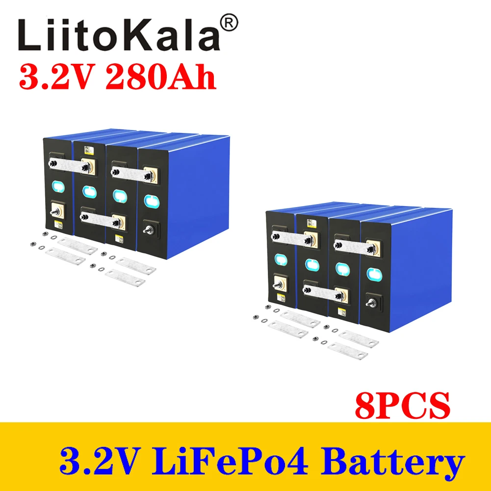 

8 шт умное устройство для зарядки никель-металлогидридных аккумуляторов от компании LiitoKala: 3,2 v 280ah Lifepo4 Перезаряжаемые Батарея литий-железо-ф...