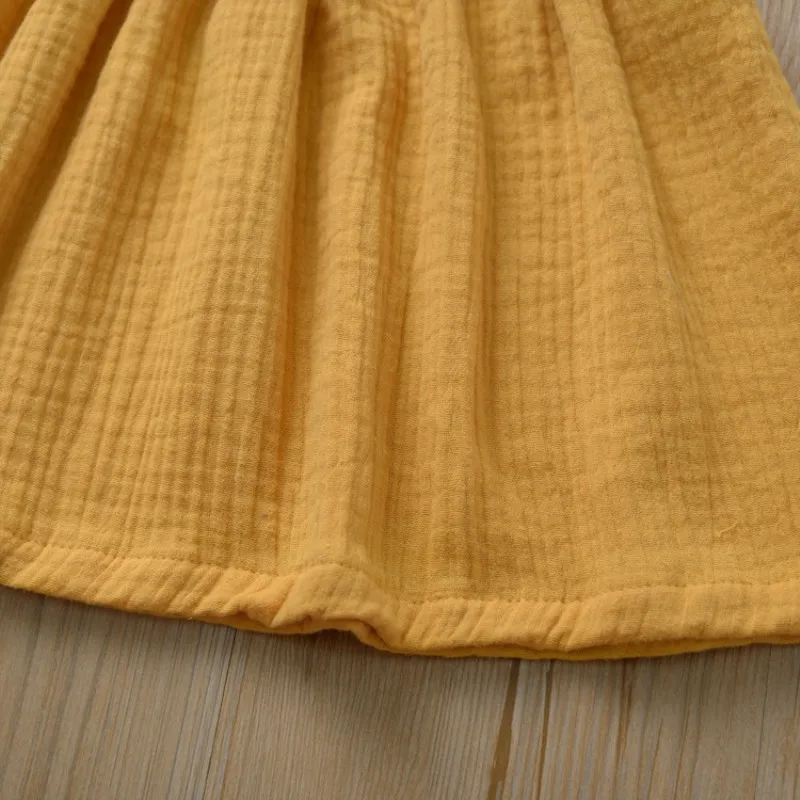 Детское платье милое однотонное летнее для малышей модное эксклюзивное