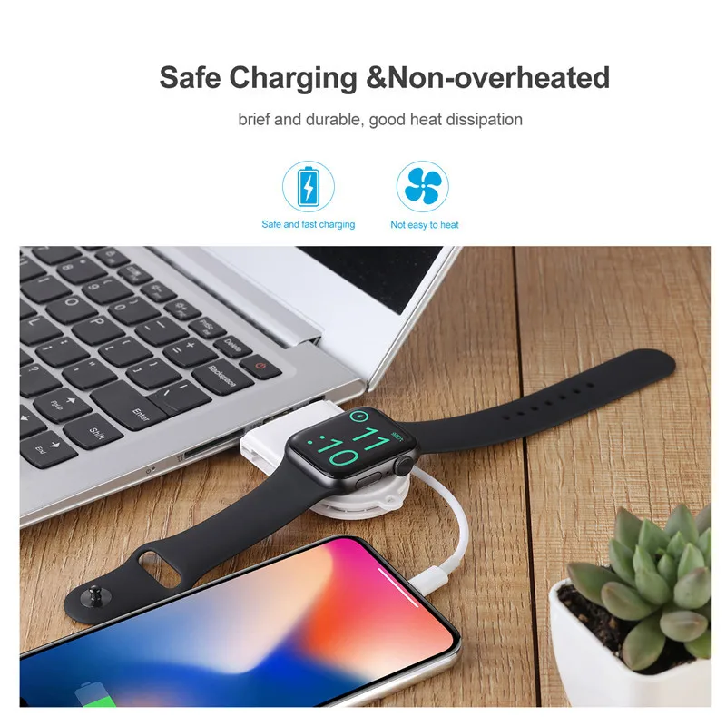 2 в 1 портативное магнитное Беспроводное зарядное устройство для Apple Watch 5 4 3 USB