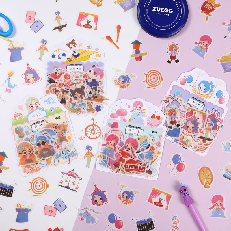 

8packs/LOT wonderful Circus series Creative decoration DIY masking washi paper stickers