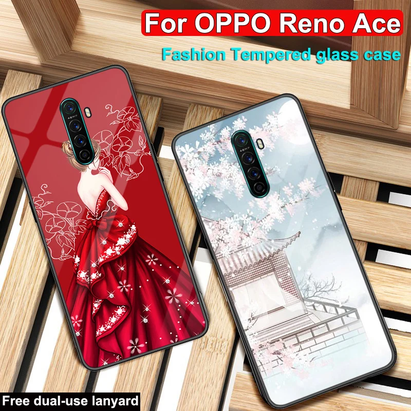Чехол из закаленного стекла для OPPO Reno ACE мягкая силиконовая рамка жесткая задняя
